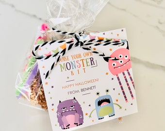 Halloween Monster Kits, Build Your Own Monster Kit, Halloween Treat Bags, Classroom Treat Bags, Halloween Kids Party Favors