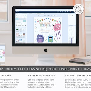 Make Your Own Monster Kit Tag Template, Editable Build Your Own Monster ...