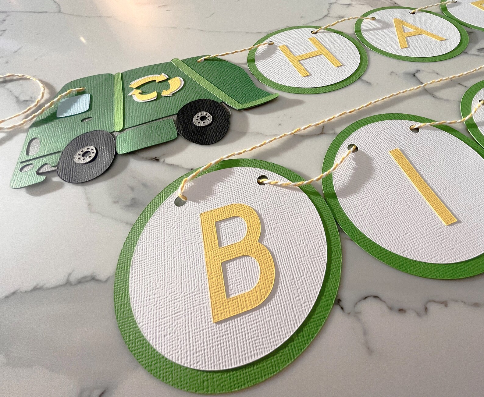 Garbage Truck Happy Birthday Banner Garbage Truck Banner Etsy