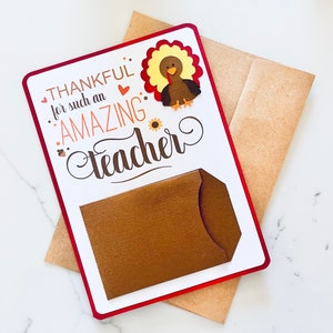 Titulaire de la carte-cadeau de l’enseignant de Thanksgiving, titulaire de la carte-cadeau de Thanksgiving, cadeau de l’enseignant, cadeau d’automne, appréciation de l’enseignant