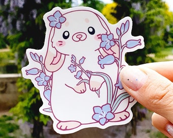 Bluebell Cute Bunny Vinyl Glossy/Matte/Holographic Sticker