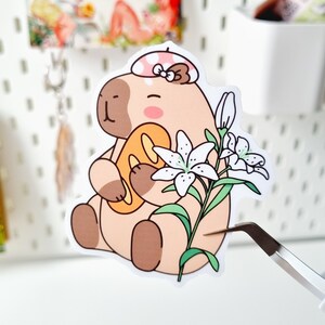 Sticker vinyle Capybara Loves Baguette
