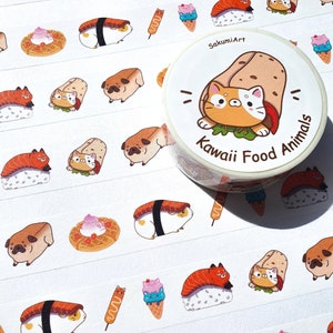 Kawaii Food Animals Washi Tape