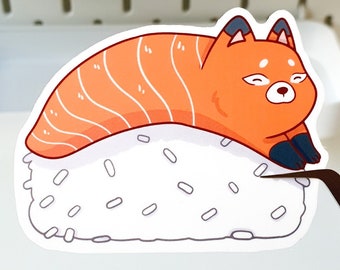 Fox Nigiri Sushi Matte/Glossy Vinyl Sticker