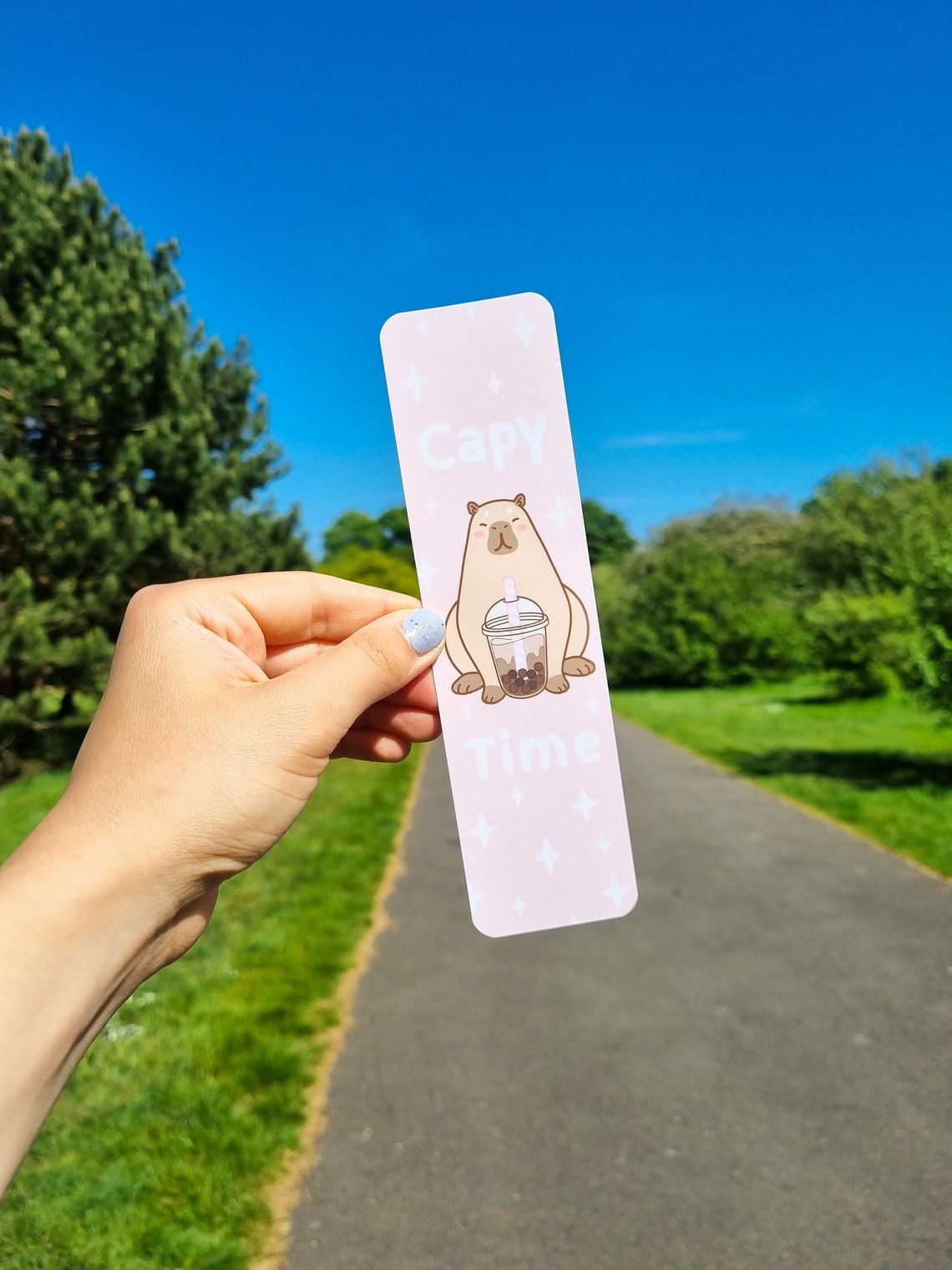 Capy Time Cute Capybara Bubble Tea Bookmark - Etsy UK