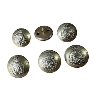 Uniformknöpfe aus Messing mit Chiffrekrone der Royal Engineers GR (6 Stück)