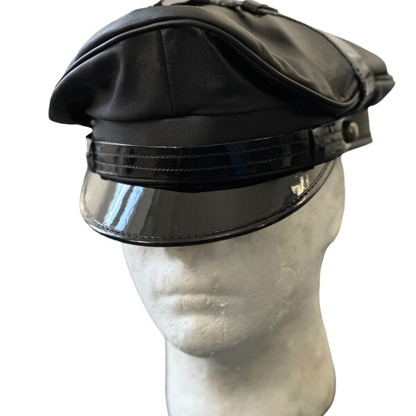 Casquette militaire Muir Biker Peaked Police Gay Noir