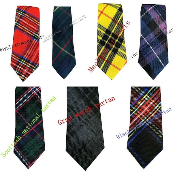 Cravate homme tartan traditionnel en 7 tartans variés