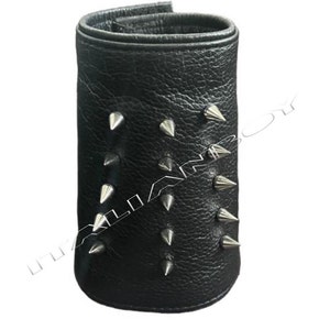 Clearance price  Mens Real Cowhide Leather Biker, Gay, Cuff ,Bracelet with decorative spikes