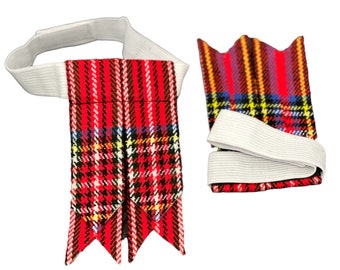 Scottish Kilt Sock Flashes in Royal Stewards Tartans