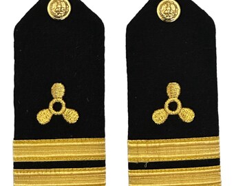 The US Navy Merchant Hard Curved Propeller 2 Gold Bars Epaulette