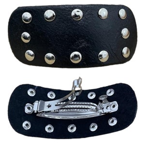 Real leather studded Hair cacher/clip