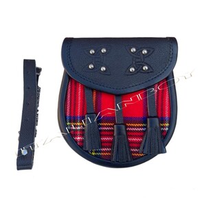 Royal Stewart Scottish Kilt SPORRAN with Chain Strap