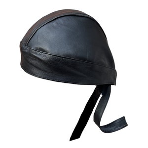 Clearance price Unisex Biker,punk, Pirate Durag cap 100% Real cowhide Leather Free size Adjustable