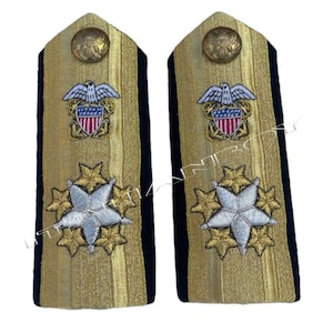 US ADMIRAL Rank  Six Stars Shoulder Bords Excellent For Collectors