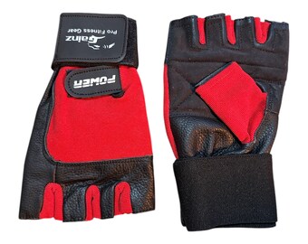 Weight Lifting Gloves Gym Fitness Workout Training Wrist Strap Leather size: M, L, XL