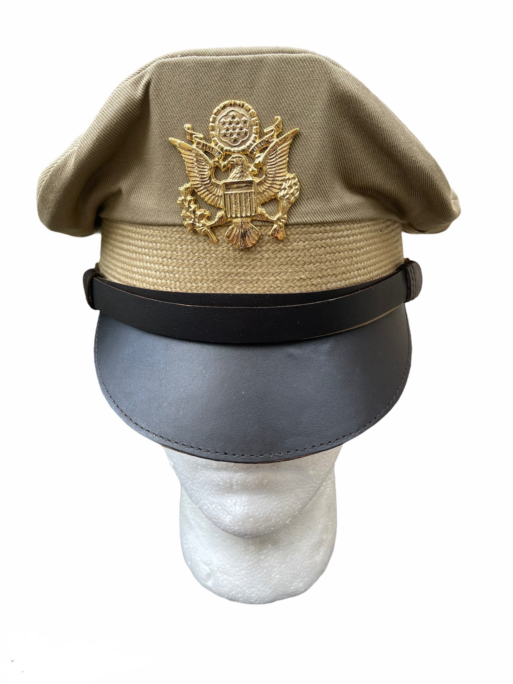 Gr.XXL 63/64 US ARMY WW2 Officer Crusher cap VISOR HAT Schirmmütze Offizier 