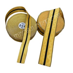 Husaren-Tschako fur Mannschaft Muster Gold & Black Braid ( per metres )