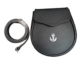 The Royal Regiment of Scotland Leather Sporran with strap belt