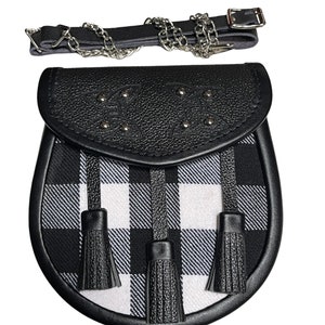 Rob Roy Tartan Scottish Kilt SPORRAN with Chain Strap