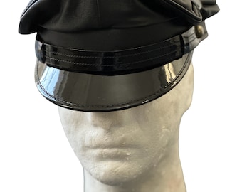 Muir Biker Peaked Police Gay Military cap Full black