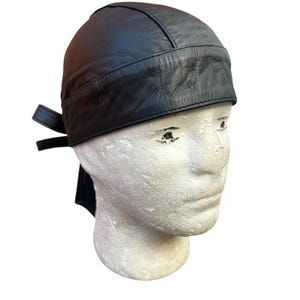 Biker Durag i kohud, unisex, punk-piratkeps