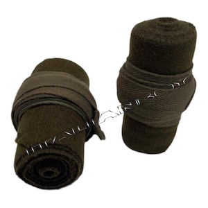 WW2 British Army Puttees - Green Wool Wraps Gaiters Pair Uniform Soldier
