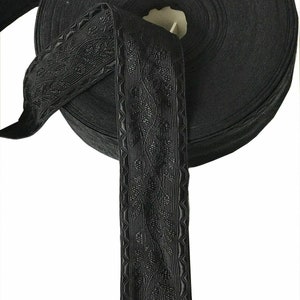 Bicorne Hat Black Ribbon Border Crafting uniform Trim (price per metre )