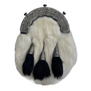 Full Dress Sporran Victorian Cantle With White Rabbit skin