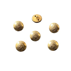 Royal Engineer GR Cipher Crown Uniform Brass Buttons 6 Pieces