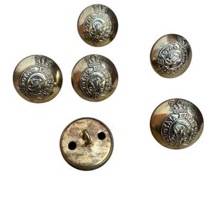 Royal Engineer GR Cipher Crown Uniform Brass Buttons 6 Pieces