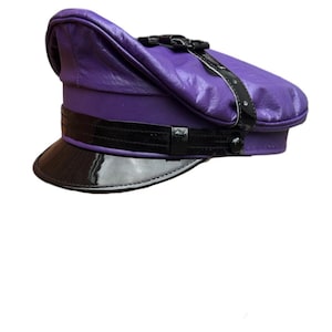Real Cowhide Purple   Leather Muir,Biker,Gay, Cap