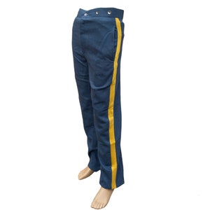 Hemelsblauwe broek US Civil War met gele streep