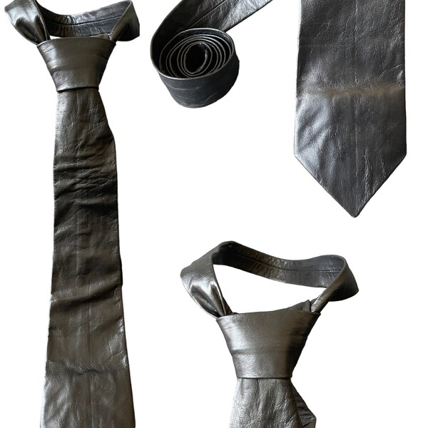mens leather necktie