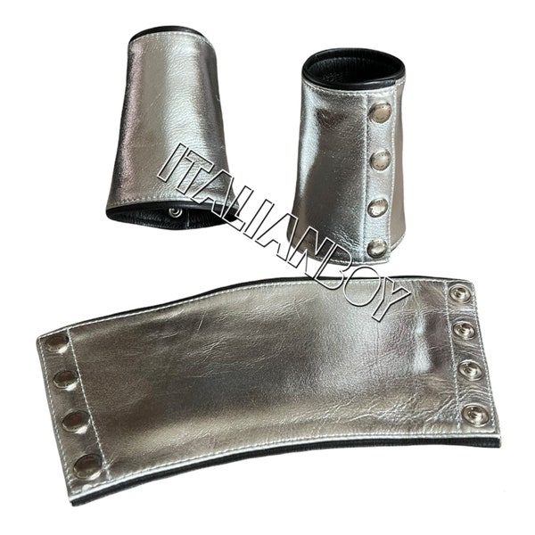 Stock clearance price Mens Biker Gay. Cowhid silver  Leather Stulpe Cuff Bracelet
