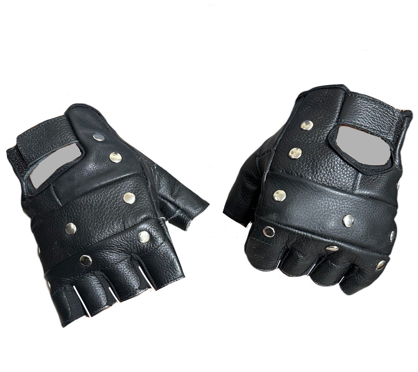 Punk Leather Gloves - Etsy