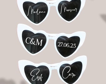 Stickers pour lunettes coeur, lunettes mariage, stickers mariage, lunettes drôles anniversaire, lunettes coeur, stickers lunettes