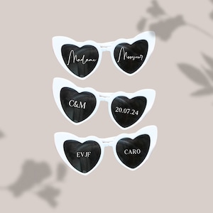 Stickers pour lunettes coeur, lunettes mariage, stickers mariage, lunettes drôles anniversaire, lunettes coeur, stickers lunettes image 1