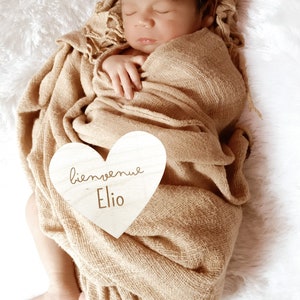 Carte bienvenue prénom bois personnalisée, carte étape naissance bébé, carte étape prénom bois, carte étape bois bébé image 6