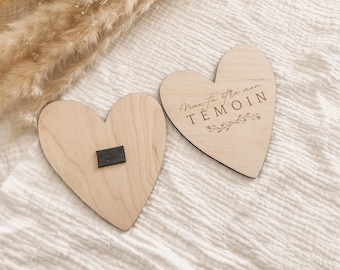 magnet bois coeur, annonce témoin mariage, magnet demande témoin, veux-tu être ma témoin, mariage témoin, annonce demoiselle d'honneur