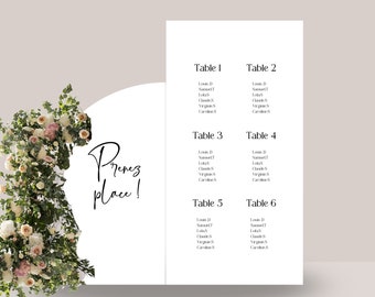 Stickers panneau plan de table, stickers sur mesure, stickers mariage