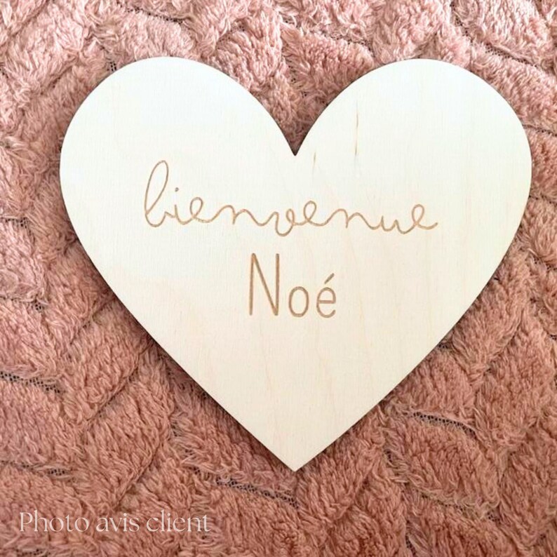 Carte bienvenue prénom bois personnalisée, carte étape naissance bébé, carte étape prénom bois, carte étape bois bébé image 9