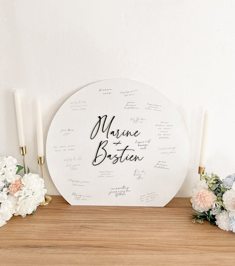 Original wedding guest book to sign, wedding sign to sign, wooden guest book, wedding decoration image 1