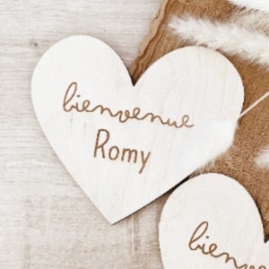 Carte bienvenue prénom bois personnalisée, carte étape naissance bébé, carte étape prénom bois, carte étape bois bébé image 10