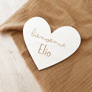 Carte bienvenue prénom bois personnalisée, carte étape naissance bébé, carte étape prénom bois, carte étape bois bébé image 7