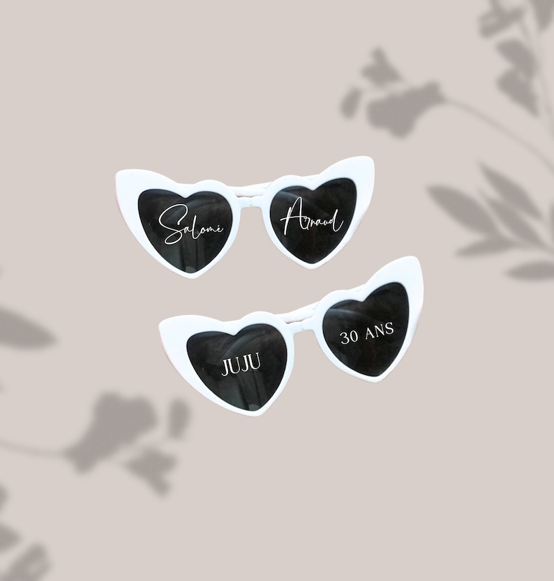 Stickers pour lunettes coeur, lunettes mariage, stickers mariage, lunettes drôles anniversaire, lunettes coeur, stickers lunettes image 2