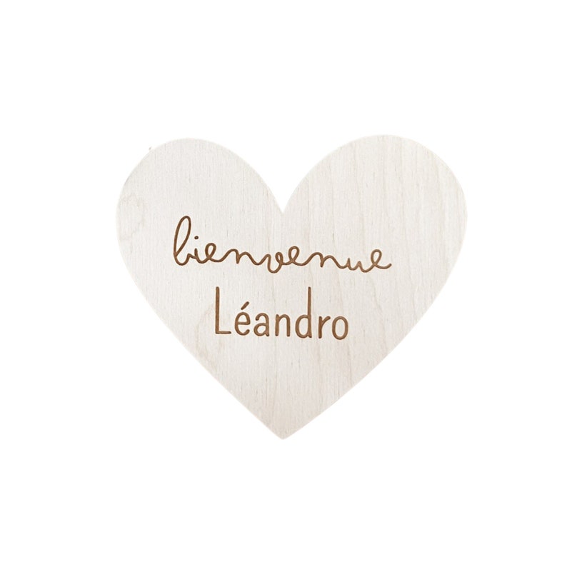 Carte bienvenue prénom bois personnalisée, carte étape naissance bébé, carte étape prénom bois, carte étape bois bébé image 5