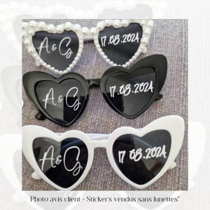 Stickers pour lunettes coeur, lunettes mariage, stickers mariage, lunettes drôles anniversaire, lunettes coeur, stickers lunettes image 4