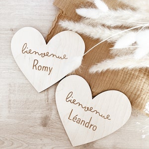 Carte bienvenue prénom bois personnalisée, carte étape naissance bébé, carte étape prénom bois, carte étape bois bébé image 4