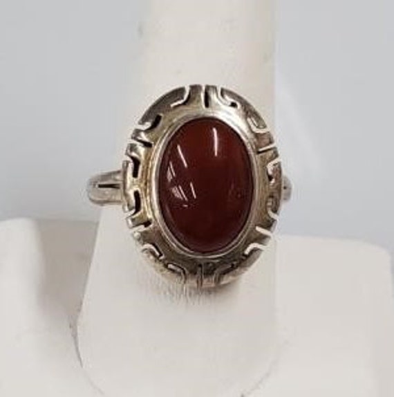 Vintage Sterling Silver Carnelian Ring
